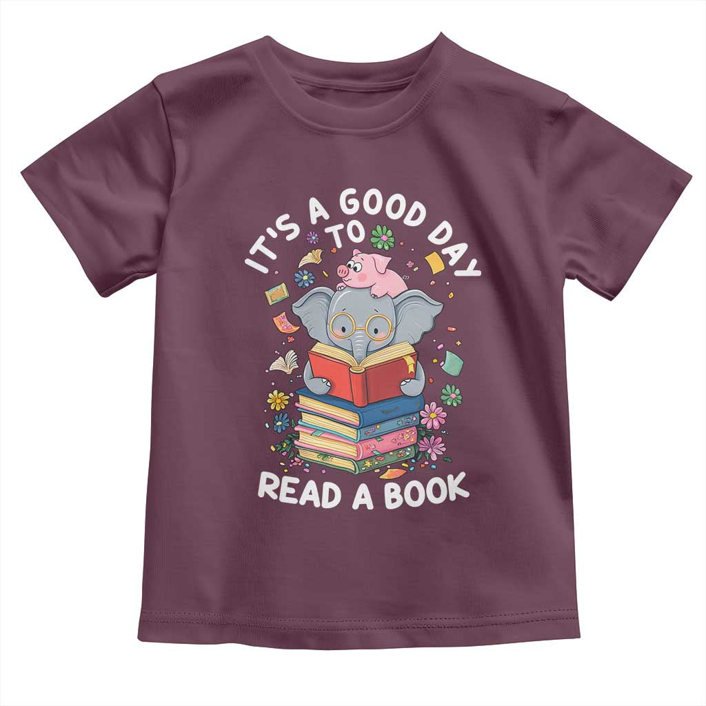 Its A Good Day To Read Book Toddler T Shirt Cute Elephant Reading Across America