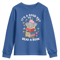 Its A Good Day To Read Book Youth Sweatshirt Cute Elephant Reading Across America