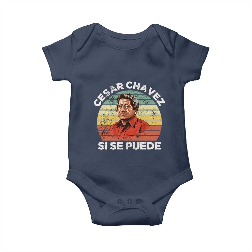 Cesar Chavez Baby Onesie Si Se Puede Mexican Hispanic Heritage Month Vintage