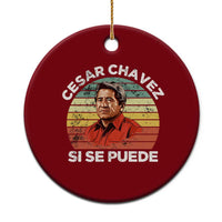 Cesar Chavez Ceramic Ornament Si Se Puede Mexican Hispanic Heritage Month Vintage - Wonder Print Shop