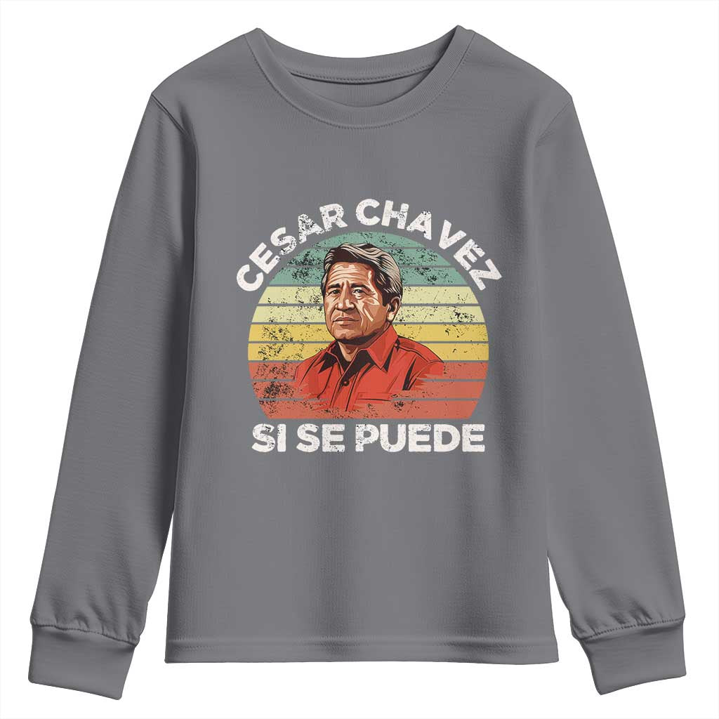Cesar Chavez Youth Sweatshirt Si Se Puede Mexican Hispanic Heritage Month Vintage