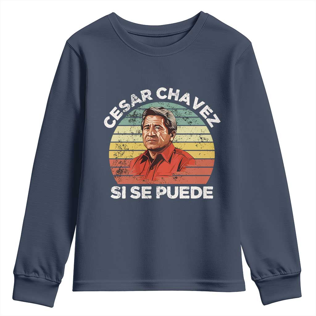 Cesar Chavez Youth Sweatshirt Si Se Puede Mexican Hispanic Heritage Month Vintage