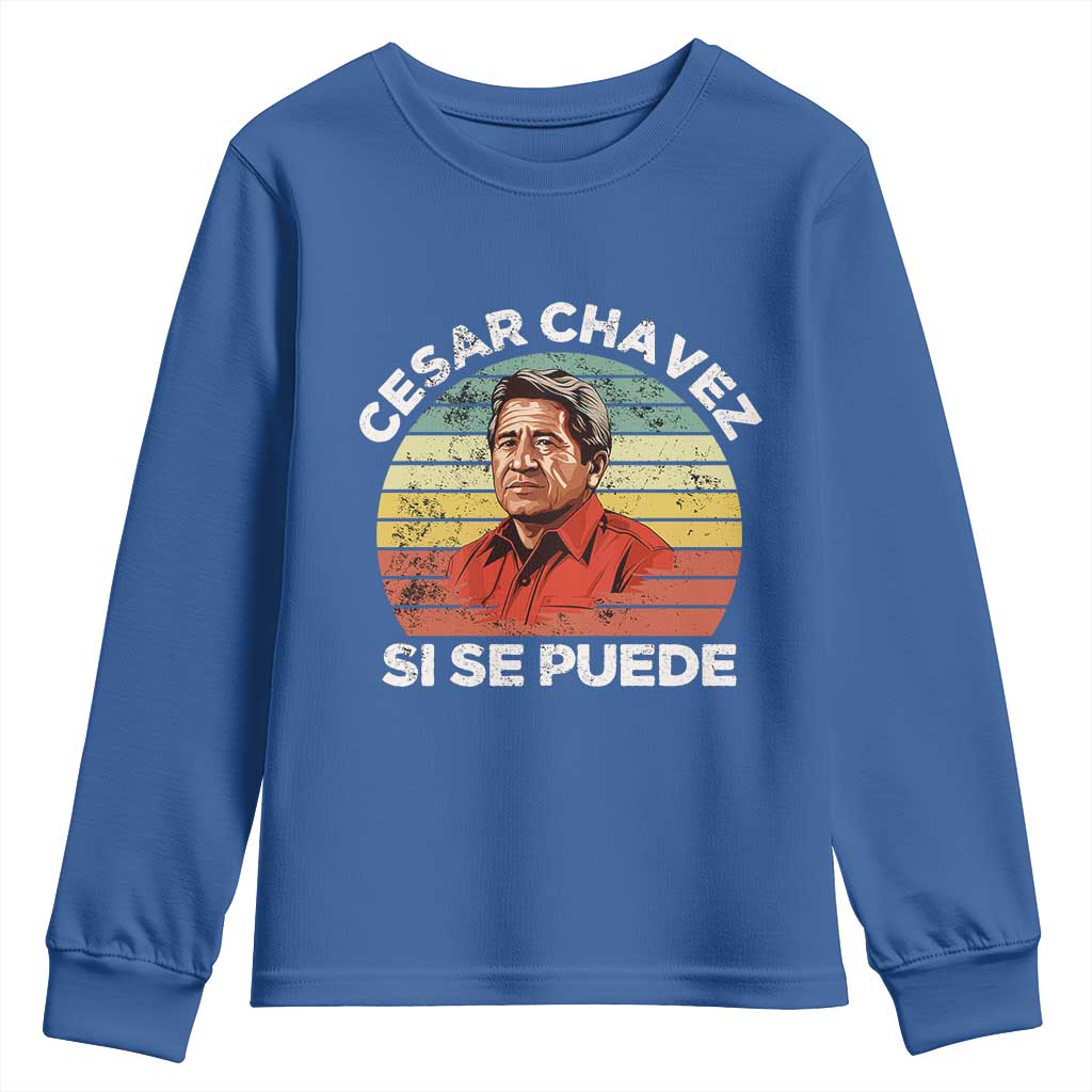 Cesar Chavez Youth Sweatshirt Si Se Puede Mexican Hispanic Heritage Month Vintage