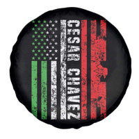Cesar Chavez Spare Tire Cover American Mexican Flag Patriotic Mexico Distressed