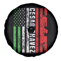 Cesar Chavez Spare Tire Cover American Mexican Flag Patriotic Mexico Distressed