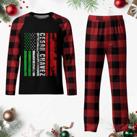 Cesar Chavez Plaid Pajama Set American Mexican Flag Patriotic Mexico Distressed - Wonder Print Shop