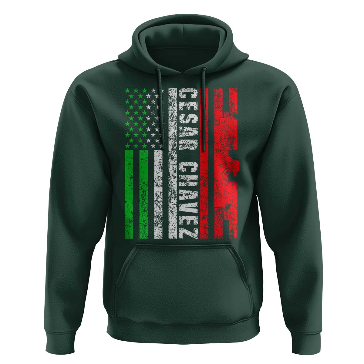 Cesar Chavez Hoodie American Mexican Flag Patriotic Mexico Distressed