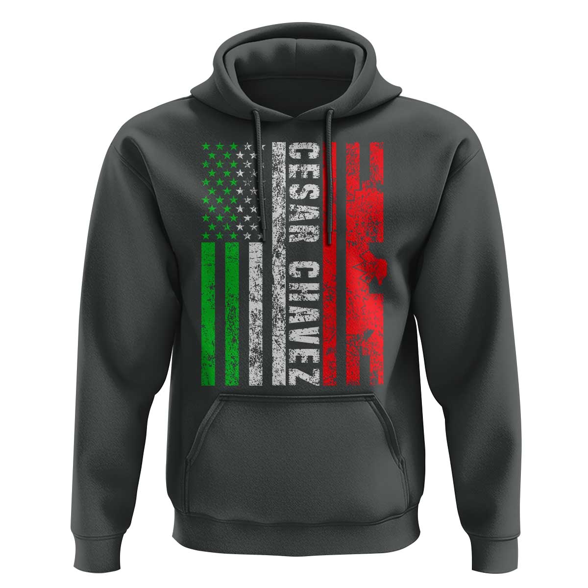 Cesar Chavez Hoodie American Mexican Flag Patriotic Mexico Distressed