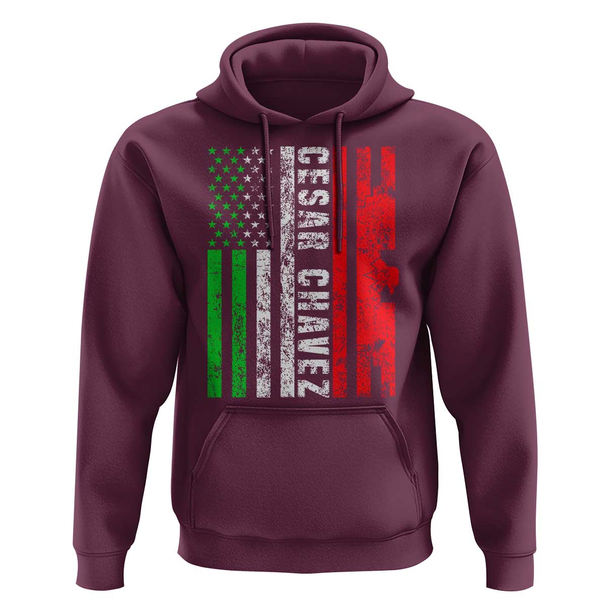 Cesar Chavez Hoodie American Mexican Flag Patriotic Mexico Distressed