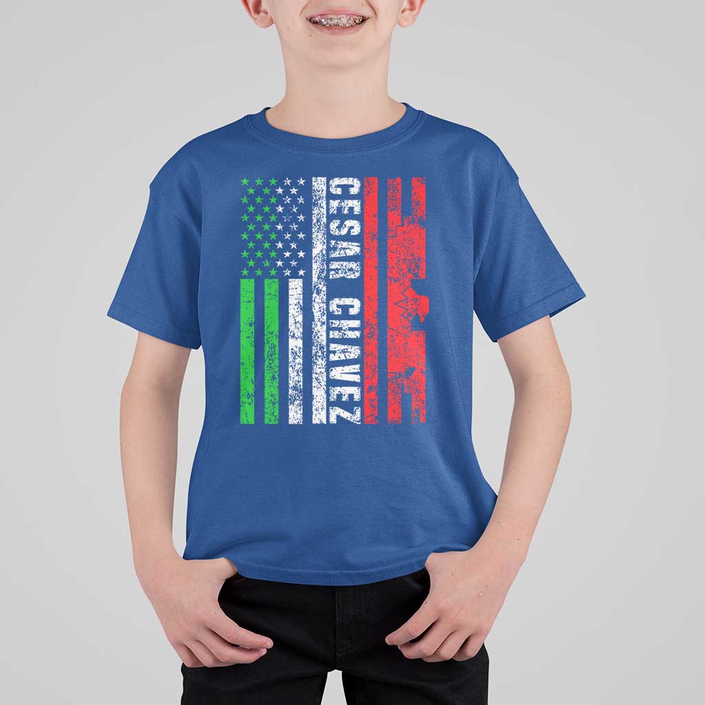 Cesar Chavez T Shirt For Kid American Mexican Flag Patriotic Mexico Distressed