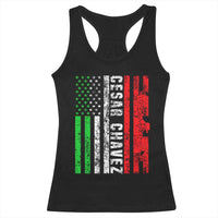 Cesar Chavez Racerback Tank Top American Mexican Flag Patriotic Mexico Distressed