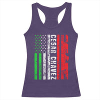 Cesar Chavez Racerback Tank Top American Mexican Flag Patriotic Mexico Distressed