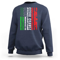Cesar Chavez Sweatshirt American Mexican Flag Patriotic Mexico Distressed