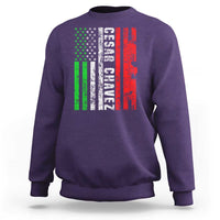 Cesar Chavez Sweatshirt American Mexican Flag Patriotic Mexico Distressed