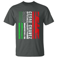 Cesar Chavez T Shirt American Mexican Flag Patriotic Mexico Distressed