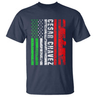 Cesar Chavez T Shirt American Mexican Flag Patriotic Mexico Distressed