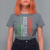 Cesar Chavez T Shirt For Women American Mexican Flag Patriotic Mexico Distressed
