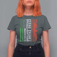 Cesar Chavez T Shirt For Women American Mexican Flag Patriotic Mexico Distressed