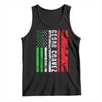 Cesar Chavez Tank Top American Mexican Flag Patriotic Mexico Distressed