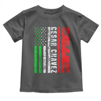 Cesar Chavez Toddler T Shirt American Mexican Flag Patriotic Mexico Distressed