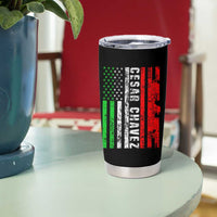 Cesar Chavez Tumbler Cup American Mexican Flag Patriotic Mexico Distressed