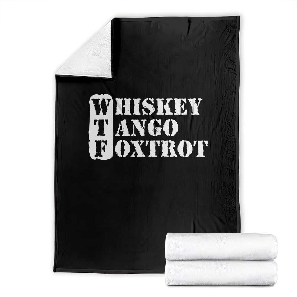 WTF Whiskey Tango Foxtrot Throw Blanket Military Phonetic Alphabet Funny