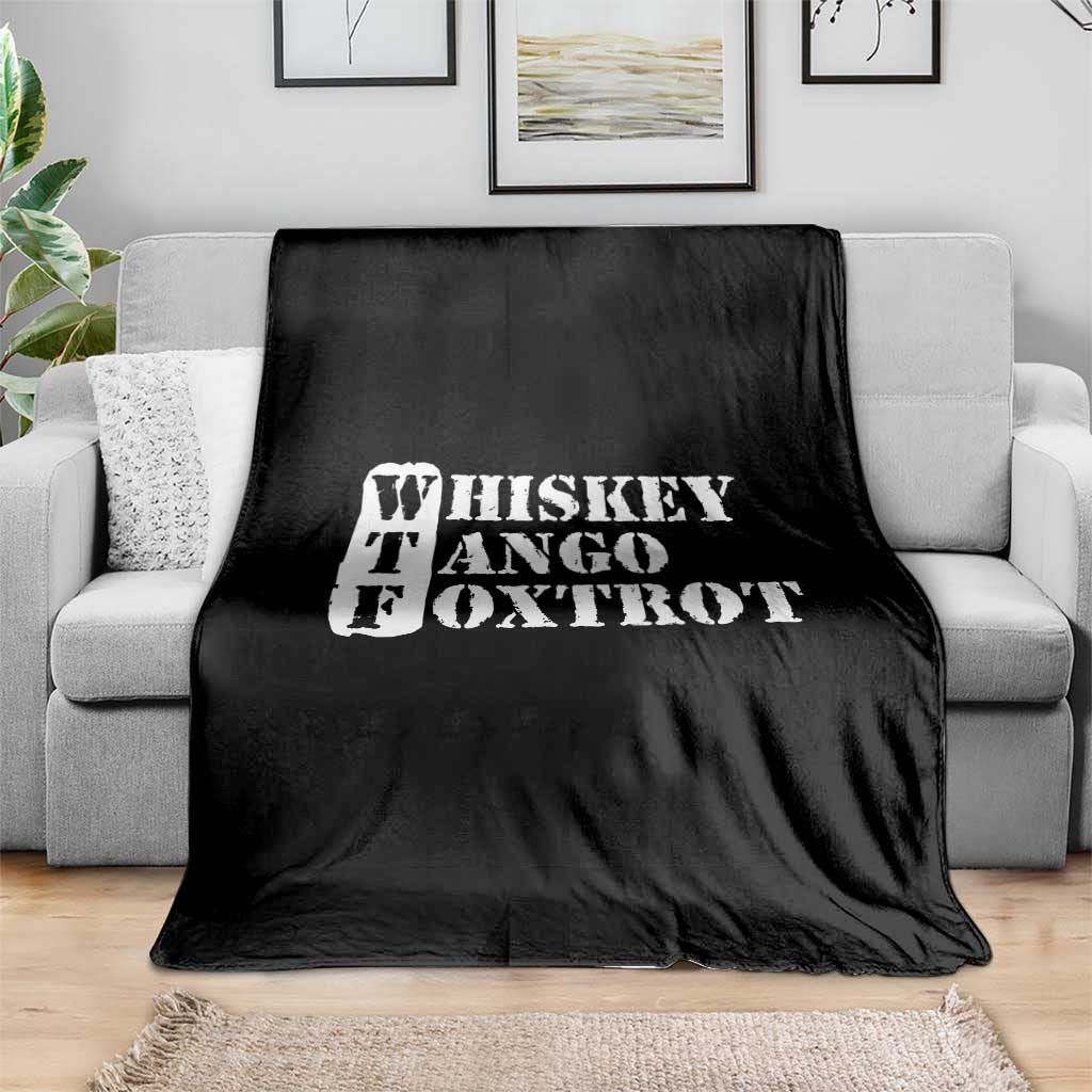 WTF Whiskey Tango Foxtrot Throw Blanket Military Phonetic Alphabet Funny