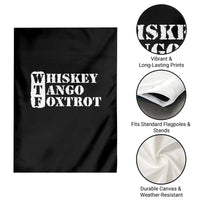 WTF Whiskey Tango Foxtrot Garden Flag Military Phonetic Alphabet Funny