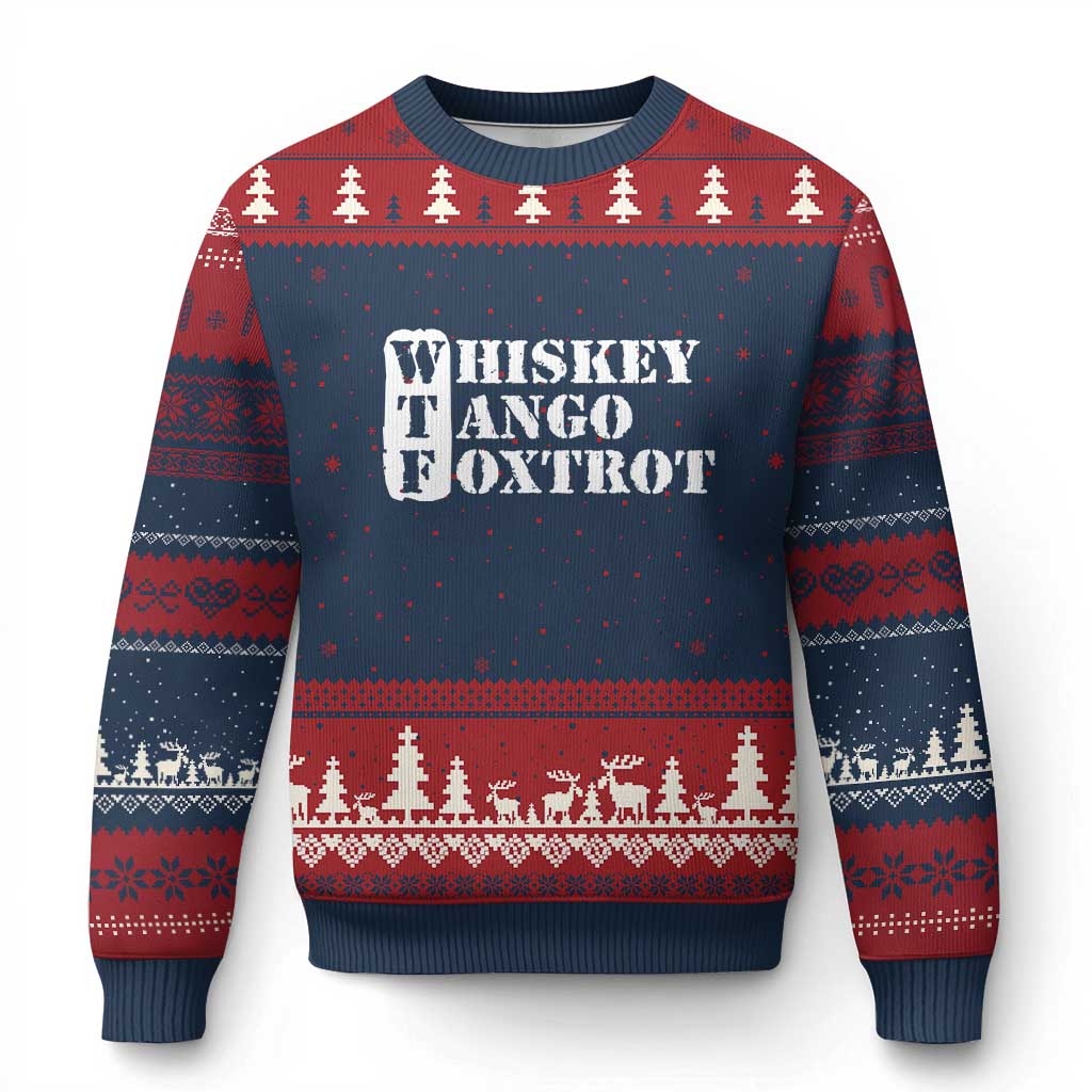 WTF Whiskey Tango Foxtrot Ugly Christmas Sweater Military Phonetic Alphabet Funny
