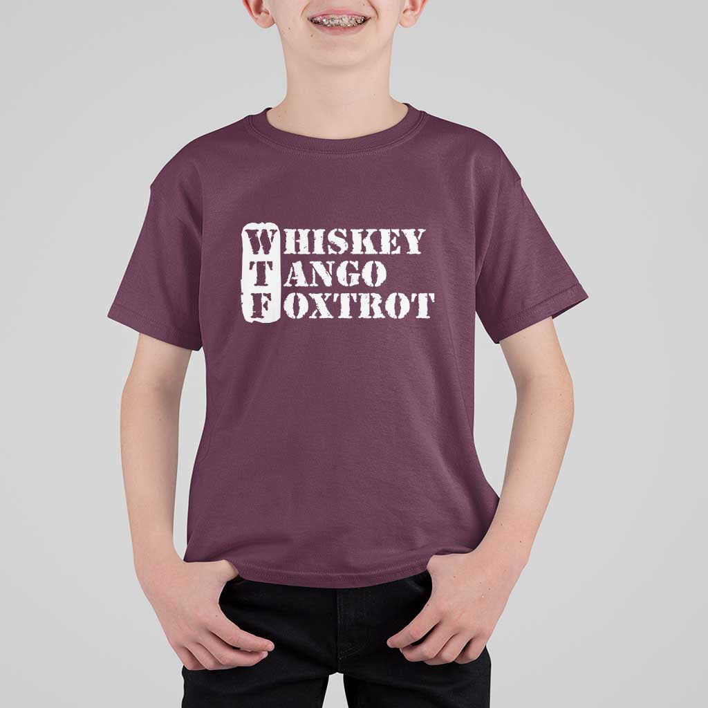 WTF Whiskey Tango Foxtrot T Shirt For Kid Military Phonetic Alphabet Funny