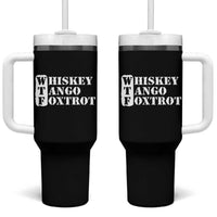 WTF Whiskey Tango Foxtrot Tumbler With Handle Military Phonetic Alphabet Funny
