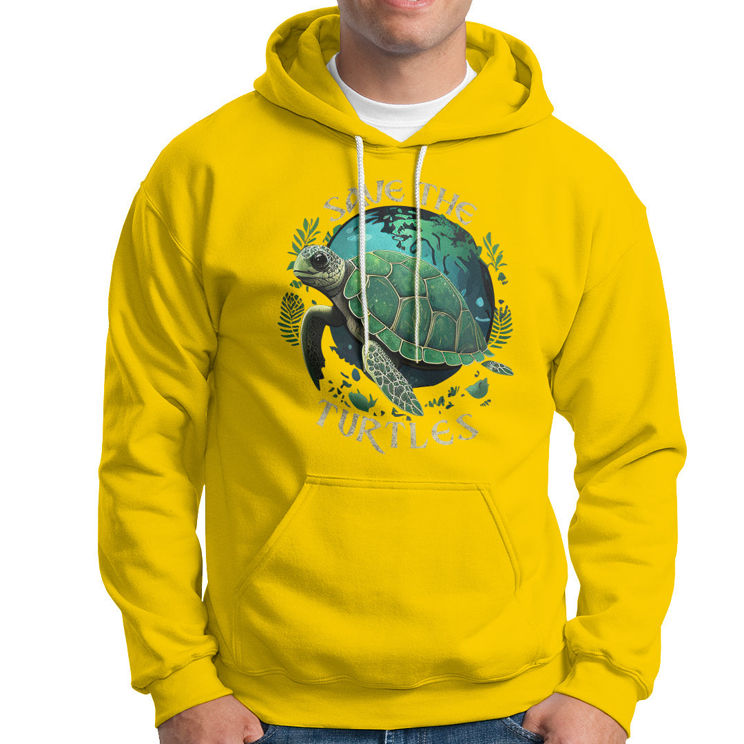 Earth Day Hoodie Save The Turtles Ocean Day Crisis Environmental Activism - Wonder Print Shop