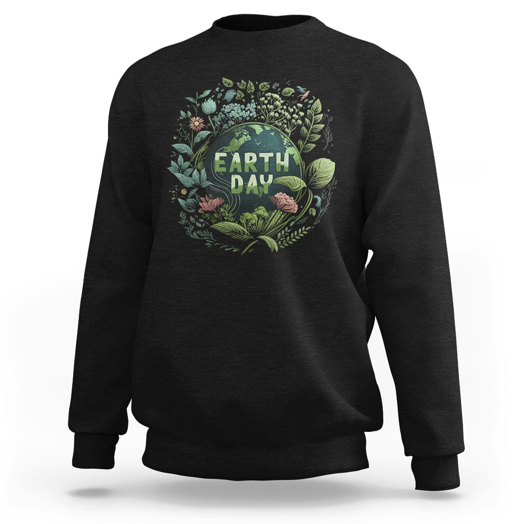 Earth Day Sweatshirt Go Planet Go Green Raise Environmental Crisis Awareness - Wonder Print Shop