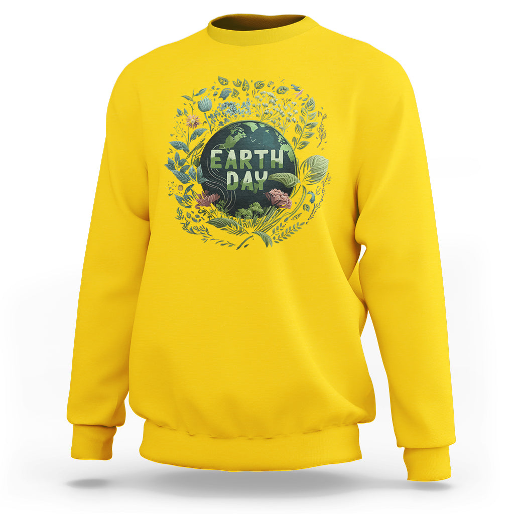 Earth Day Sweatshirt Go Planet Go Green Raise Environmental Crisis Awareness - Wonder Print Shop