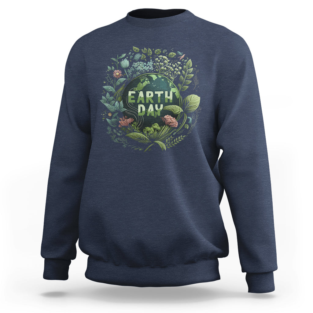 Earth Day Sweatshirt Go Planet Go Green Raise Environmental Crisis Awareness - Wonder Print Shop