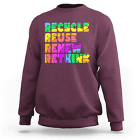 Earth Day Sweatshirt Recycle Reuse Renew Rethink Earth Day Environmental Activism - Wonder Print Shop