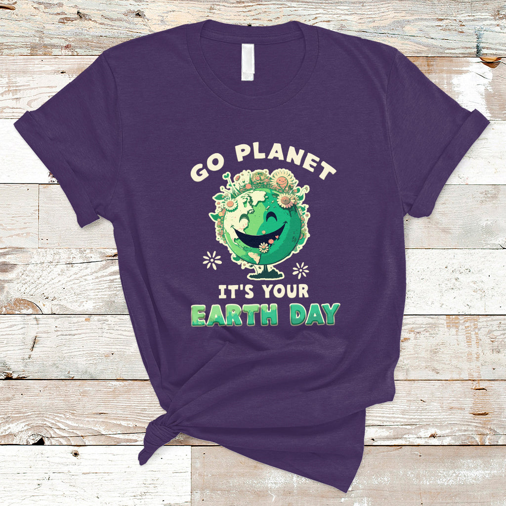 Earth Day T Shirt Go Planet It's Your Earth Day Birthday Go Green Plant Trees Environmental Awareness - Wonder Print Shop