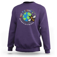 Earth Day Sweatshirt Bee The Change You Wish To See In The World Save The Bees Environmental Awareness - Wonder Print Shop