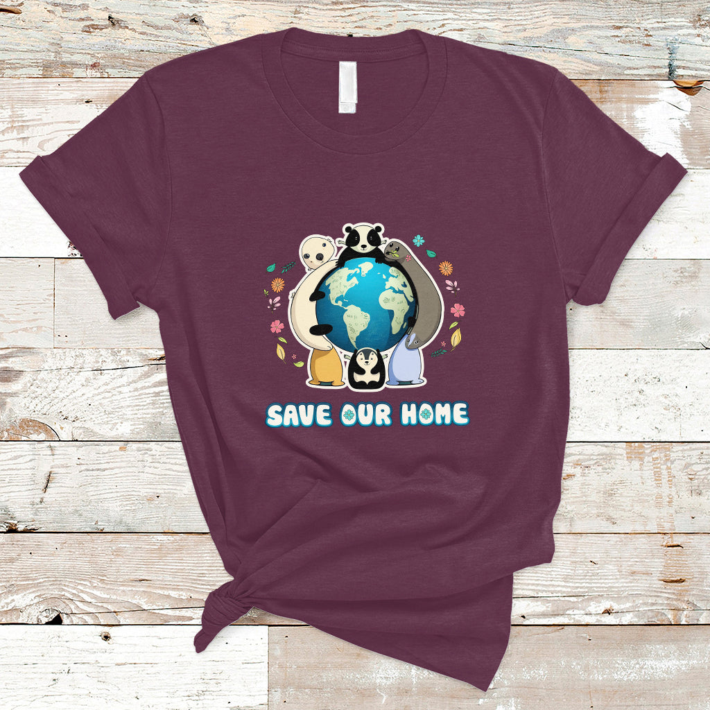 Earth Day T Shirt Wildlife Save Our Home Animals Raise Environmental Awareness - Wonder Print Shop