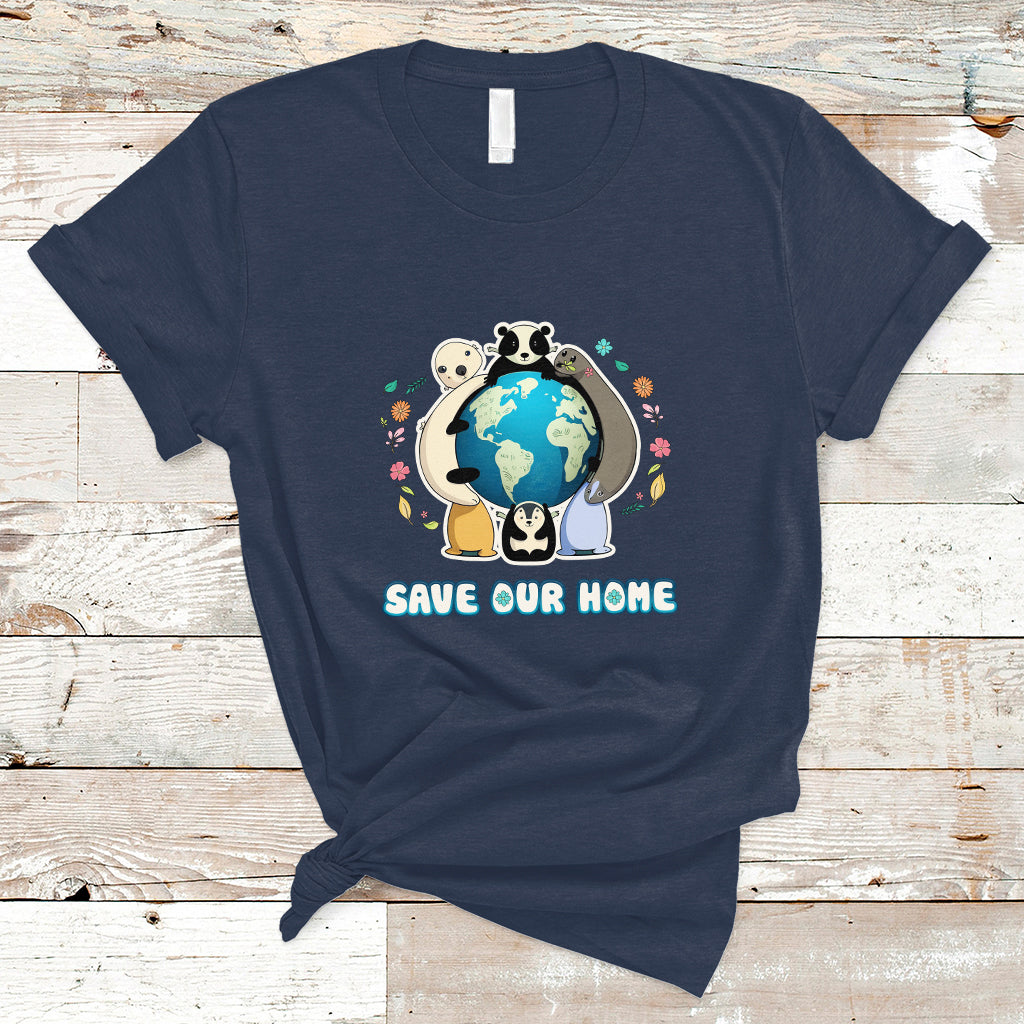 Earth Day T Shirt Wildlife Save Our Home Animals Raise Environmental Awareness - Wonder Print Shop