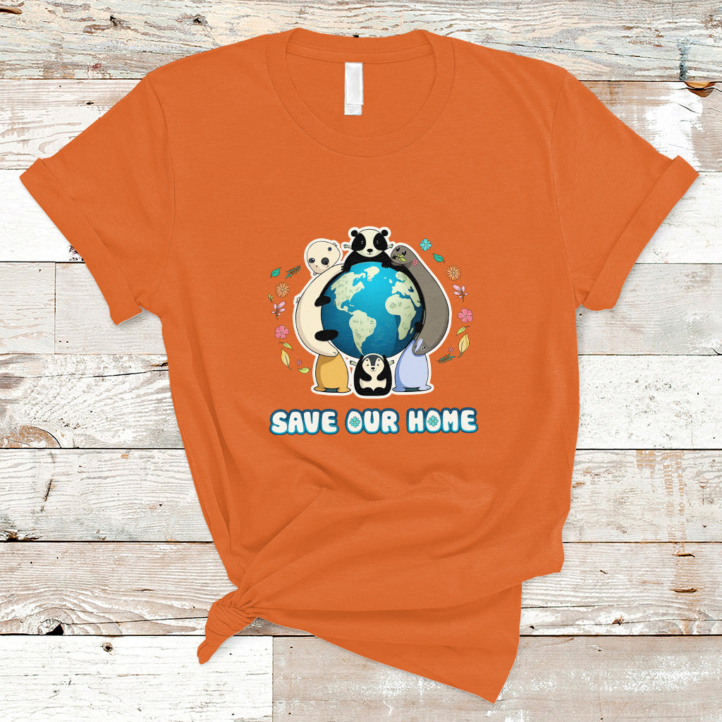 Earth Day T Shirt Wildlife Save Our Home Animals Raise Environmental Awareness - Wonder Print Shop