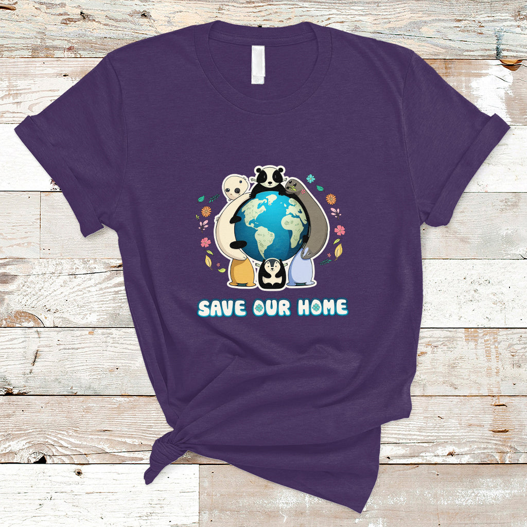 Earth Day T Shirt Wildlife Save Our Home Animals Raise Environmental Awareness - Wonder Print Shop