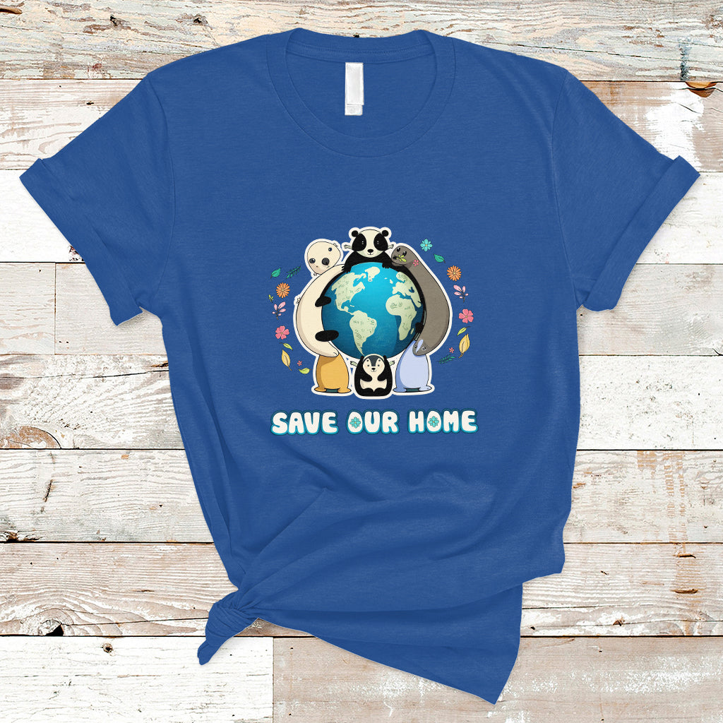 Earth Day T Shirt Wildlife Save Our Home Animals Raise Environmental Awareness - Wonder Print Shop