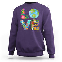 Earth Day Sweatshirt Peace Love Earth Love Your Mother Go Planet Ocean Wildlife Protection - Wonder Print Shop