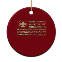 Scout Law Values Ceramic Ornament American Camo Flag Retro Vintage - Wonder Print Shop