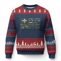 Scout Law Values Ugly Christmas Sweater American Camo Flag Retro Vintage - Wonder Print Shop
