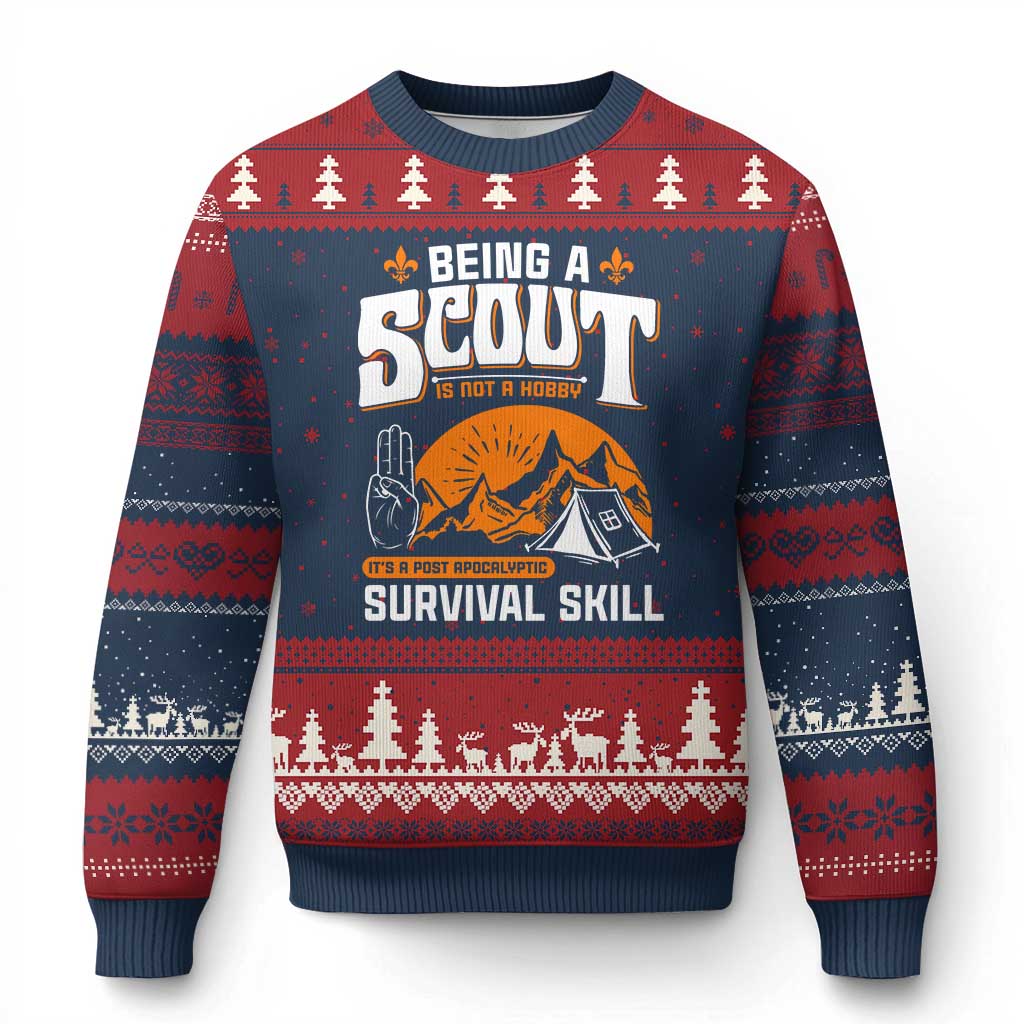 Funny Scout Ugly Christmas Sweater Being A Scout Is Not A Hobby Survival Skill Adventure - Wonder Print Shop