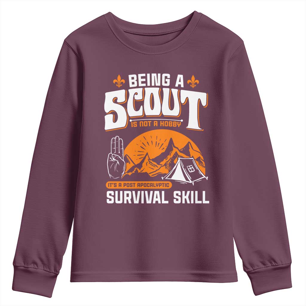 Funny Scout Youth Sweatshirt Being A Scout Is Not A Hobby Survival Skill Adventure