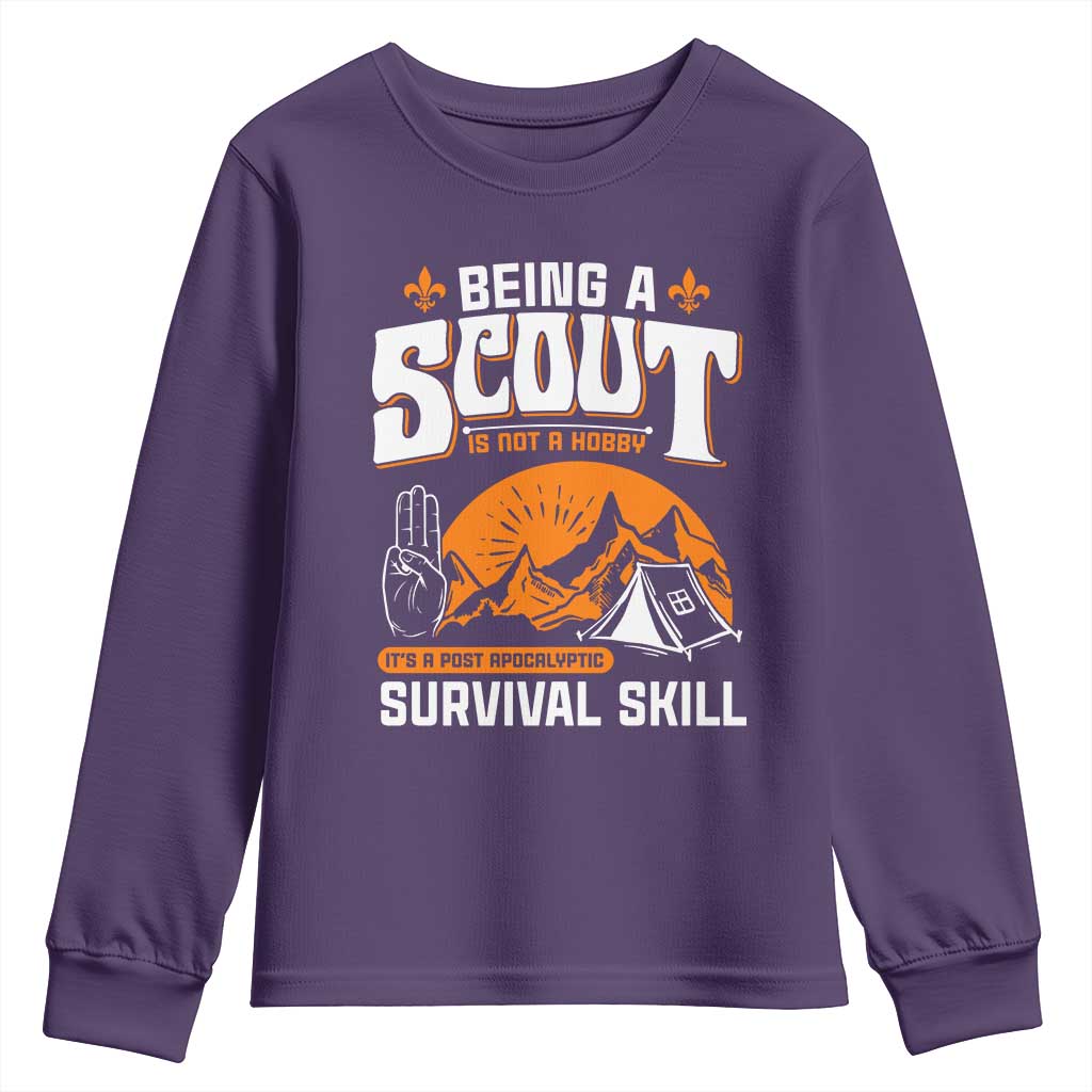 Funny Scout Youth Sweatshirt Being A Scout Is Not A Hobby Survival Skill Adventure