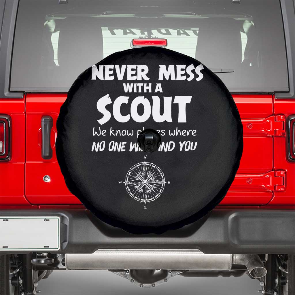 Funny Scout Spare Tire Cover Never Mess With A Scout Compass